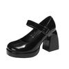 Fashion Women's High Heels Pumps Mary Janes Shoes Platform Pink Black Red Heeled Working Party Dance Wedding Female  Shoes