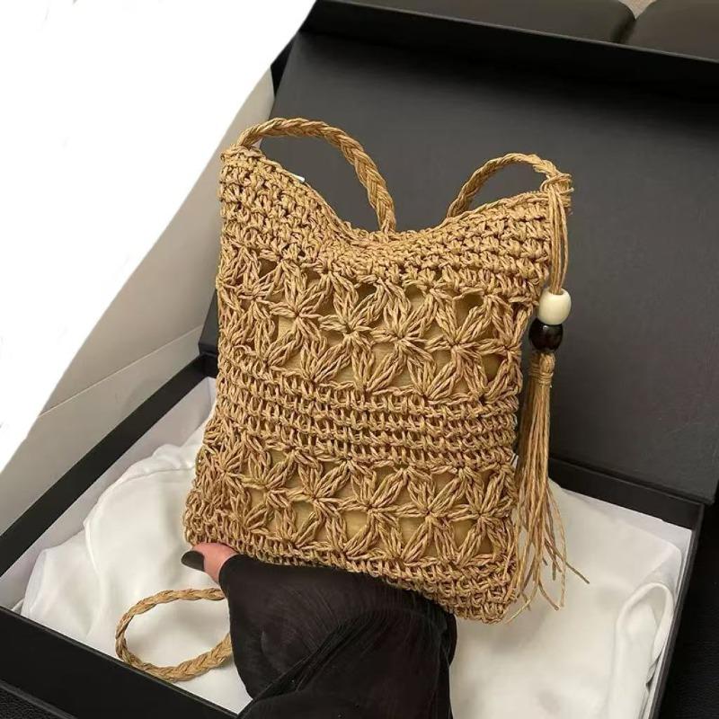 

Handwoven single shoulder versatile literary hollow niche fringed mobile phone bag high value crossbody 18*23*3 хакі
