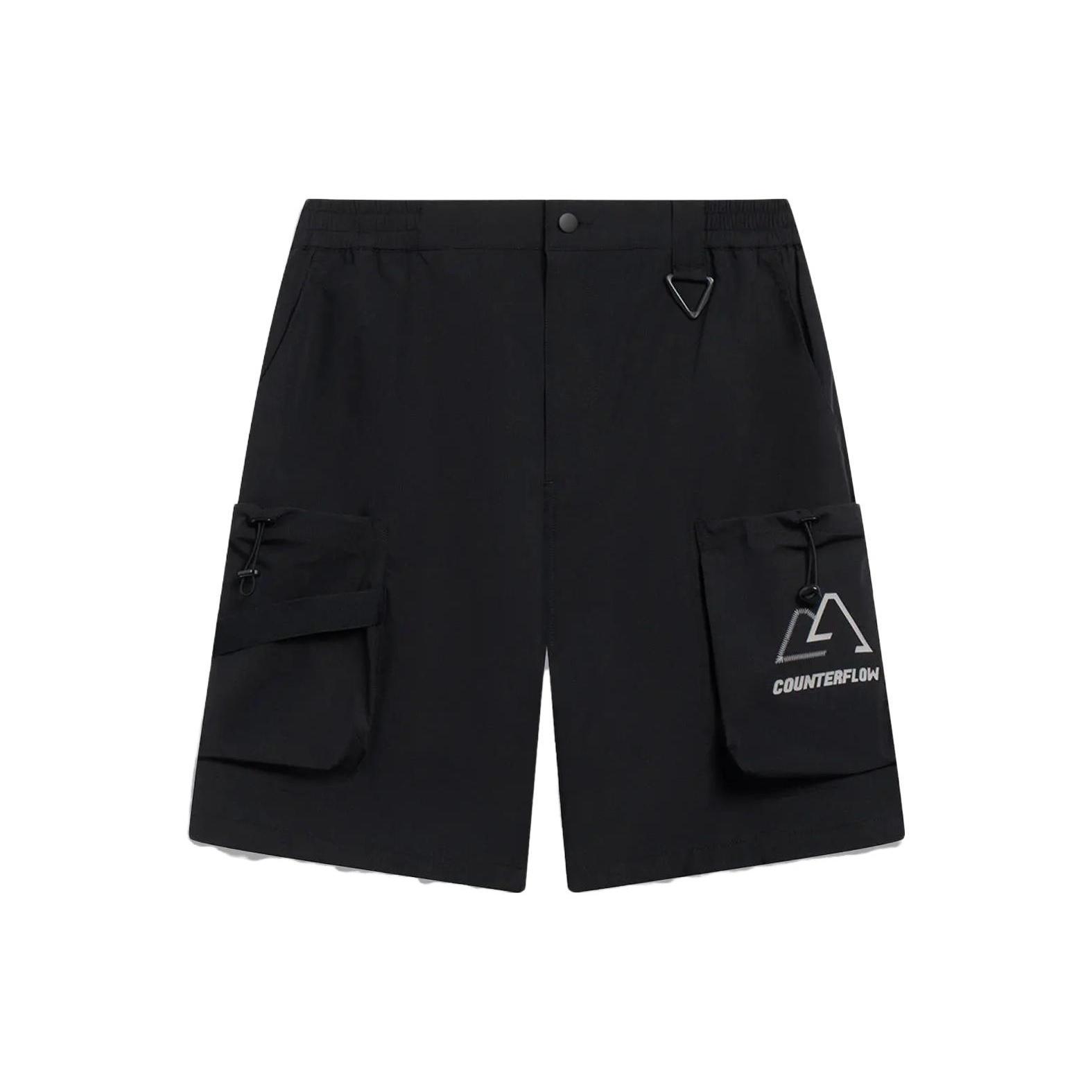 Li-Ning Counterflow Logo Straight Cargo Shorts Black Men s AKST587-1 L