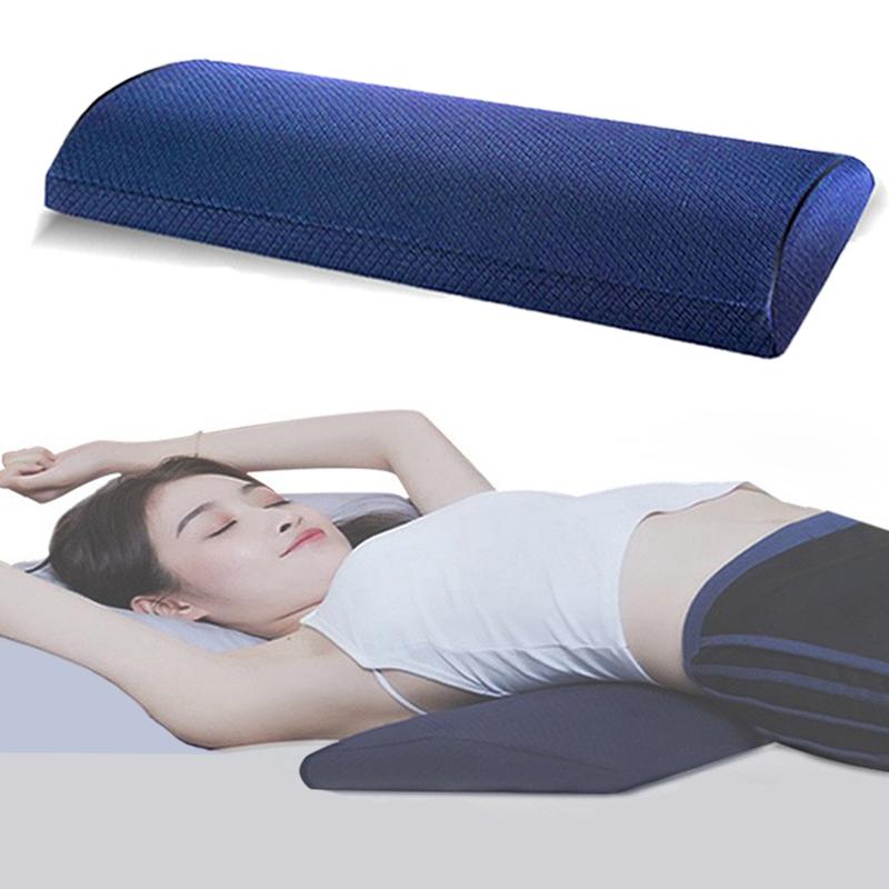 Comfort Bolster Pillow for Back Memory Foam Cotton Cover Lumbar Support Pillow for Semi Roll Pillow