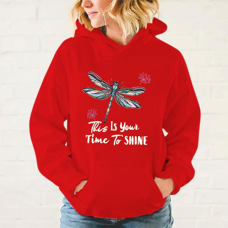 y2k hoodies Women/Mens Hoodies Dragonfly This Is You Time To Shine Print Hoodies Sweatshirt Winter Casual Streetwear Clothes