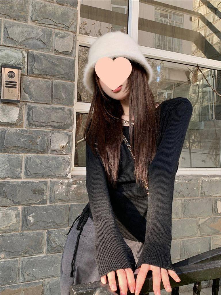 Women's Irregular Apricot Pullover Sweater - New Autumn Design, Long Sleeve Knitted Top