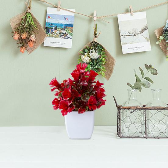 Fake Potted Plant No-fade Artificial Lilac Bonsai Realistic Colorful Simulated Green Plant for Home Decoration