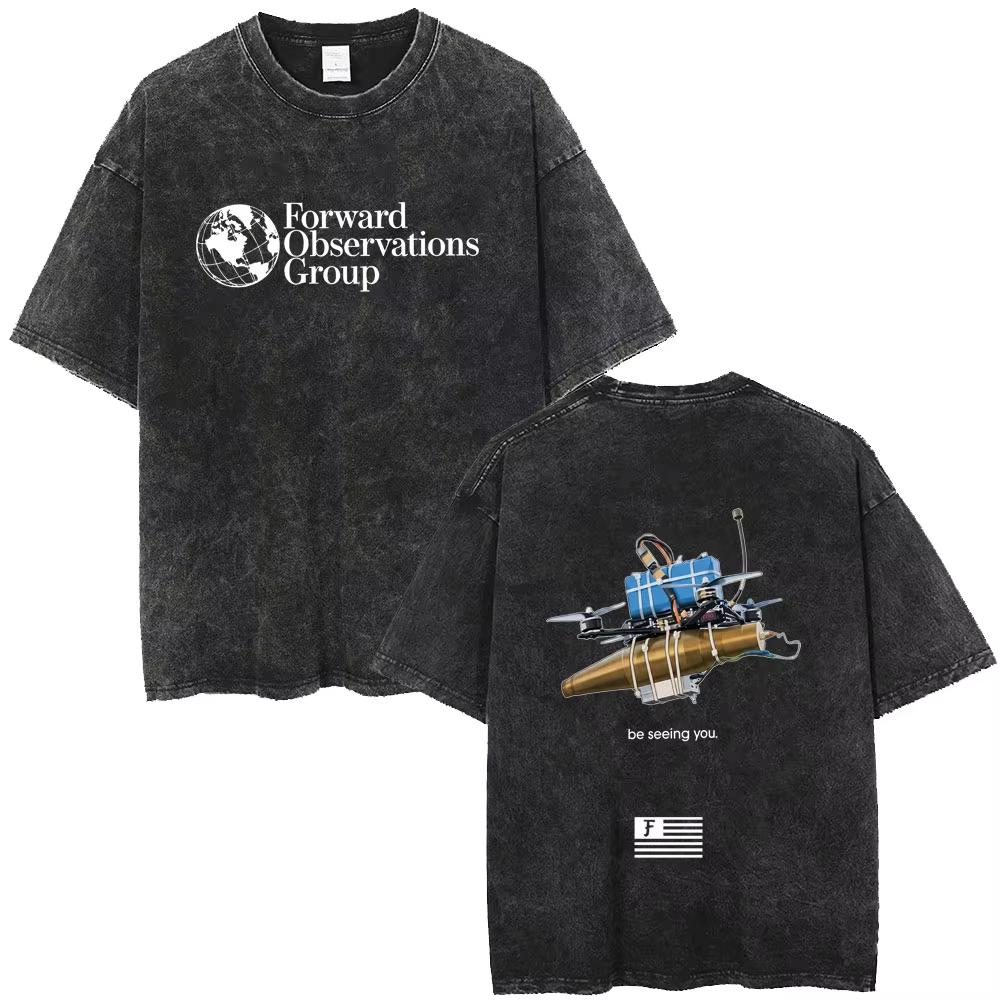 Heet Verkocht Forward Observations Group Tactisch Korte Mouwen Grafische Print Retro Gewassen Katoen T-shirt Mannen Vrouwen Los Casual Oversized Zomer Nieuw T-shirt
