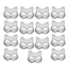 BHBL 15pcs DIY White Paper Cat Masks with Acrylic Paints - Hand-Painted Personalized Masks for Dance Parties,Celebrations