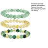 Healing Gemstone Wristband 3 Pcs Natural Bracelet, 8MM Round Beads Faux Crystal Jewelry for Meditation Stretch Handmade Spiritual Gift Women