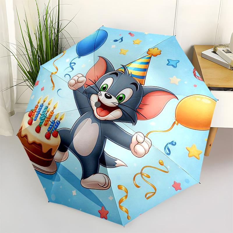 

1pc Tom Cat Birthday Party Umbrella with Plastic Handle,Cartoon Pattern,Suitable for All Seasons Multi-functional Umbrella465