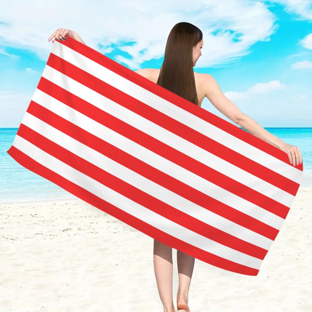 Striped Beach Towel Microfiber Quick-Drying Absorbent Beach Towel Striped Beach Towel