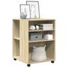 Side Table with Wheels Sonoma Oak 55x60x78 Cm Engineered Wood