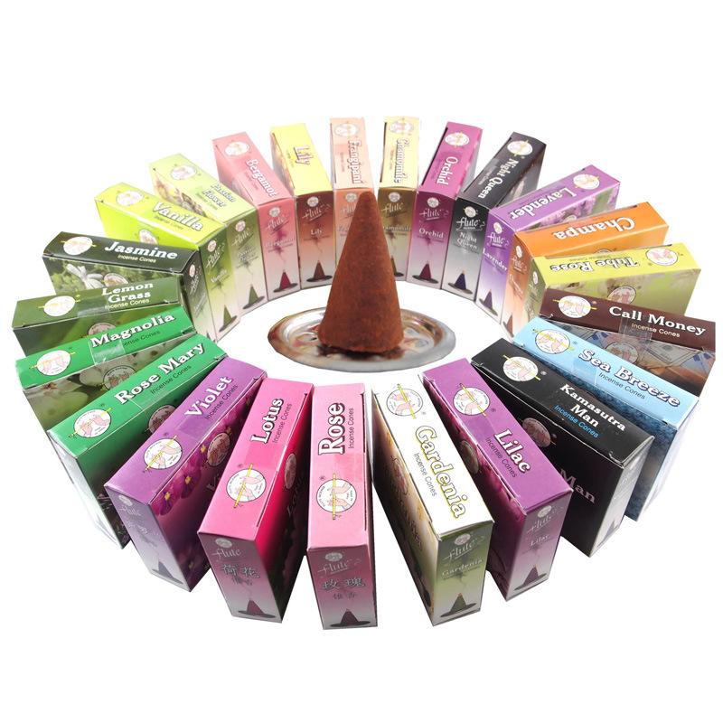 12 Boxes Tower Incense With Incense Plate Authentic Indian Incense Premium Multiple Flavors Mixed Package Random Surprise Mixed 12Boxes