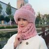 Women's Autumn Winter Windproof Hat with Scarf and Mask, Ear Protection, Plus Velvet Lining, Thickened Cycling Headgear.