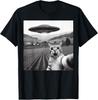 Cat Selfie With Alien UFO Funny Cat Gifts For Men Women Kid  Unisex T-Shirt