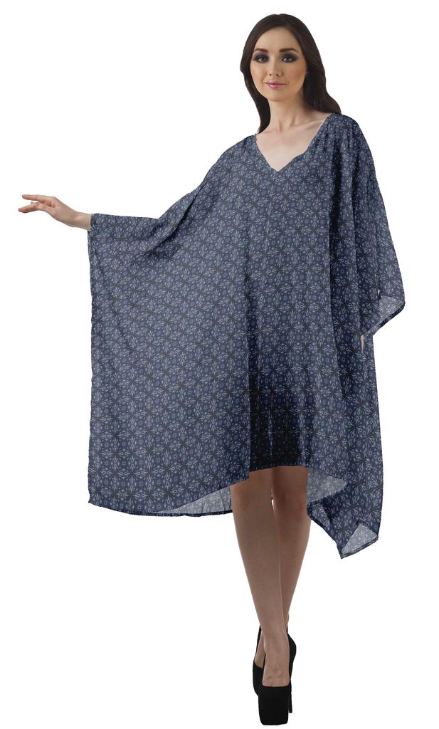 Moomaya Georgette Short Caftan Midi Dress Beach Swimwear Cover up Womens