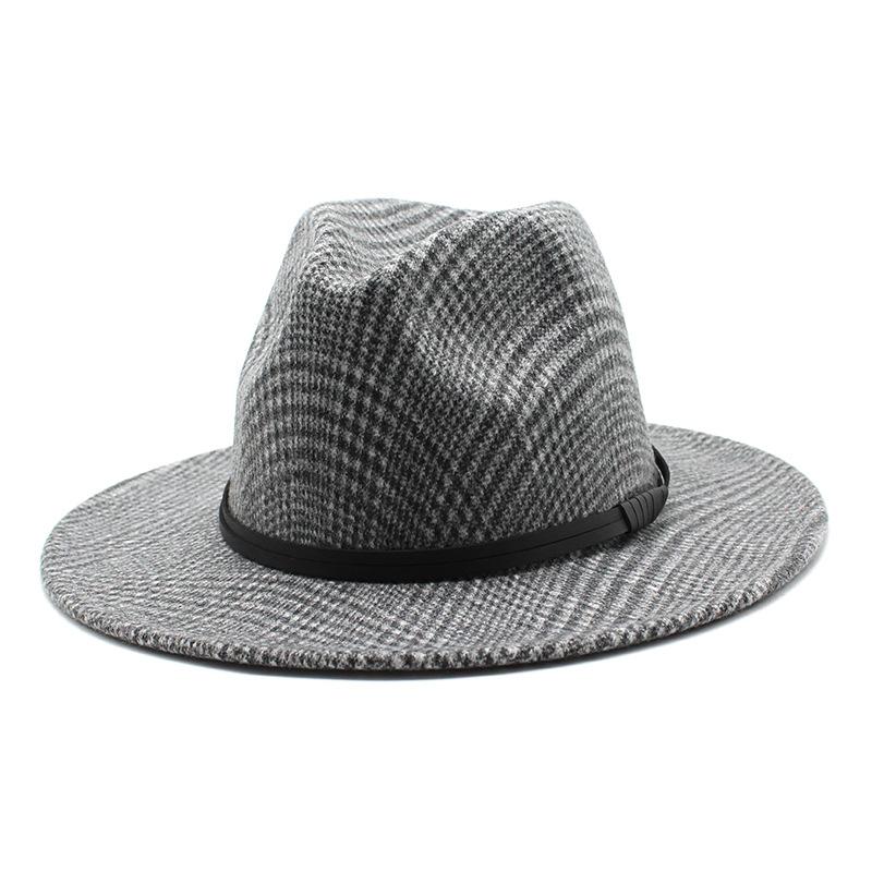 Шерстяная ретро-шляпа в британском джазовом стиле, мужская и женская широкополая шляпа-цилиндр в этническом стиле, фетровая шляпа. M（56-58cm）