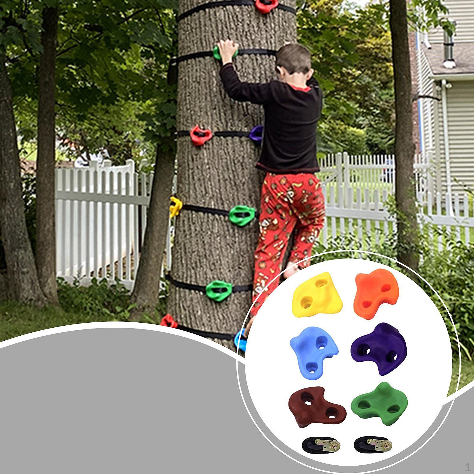 

6 шт. Зацепы для лазания по деревьям для детей, альпинист, нагрузка 220 фунтов, искусственные камни, парк, передний двор