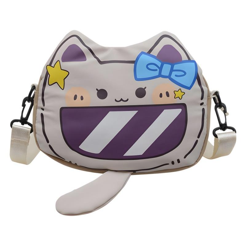 Cute girl oblique span bag cartoon sweet kitten student versatile small square bag soft girl mobile phone storage bag change bag
