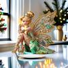 With Base Acrylic Fairy Statue Ornament 2D Flat Desktop Ornament Creative Fairy Figurine  Office