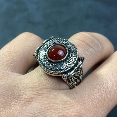 Retro Ethnic Style Ring Men's Carved Ring European and American Trend Jewelry