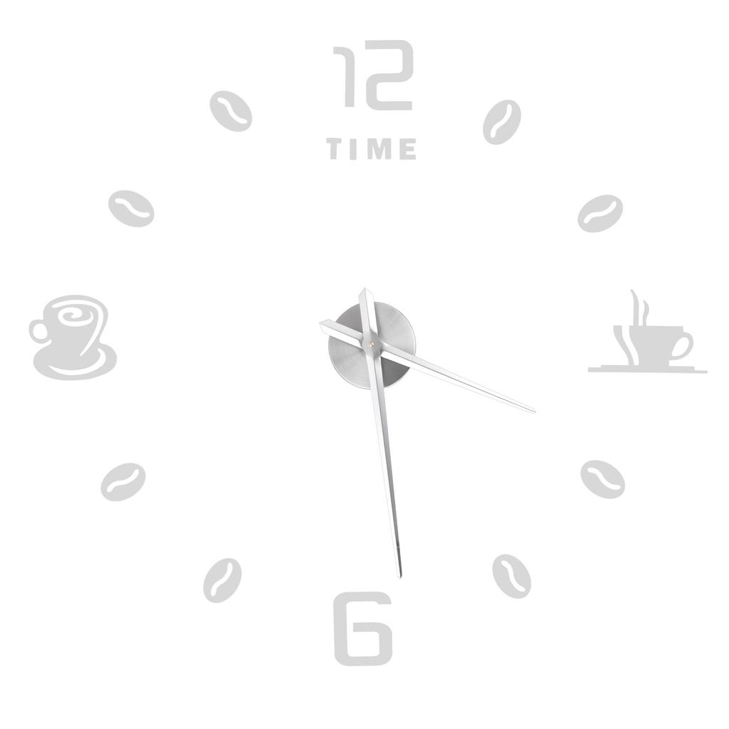 Modern Large Frameless DIY Wall Clock Mirror Surface Sticker for Home Office Room DecorSilver