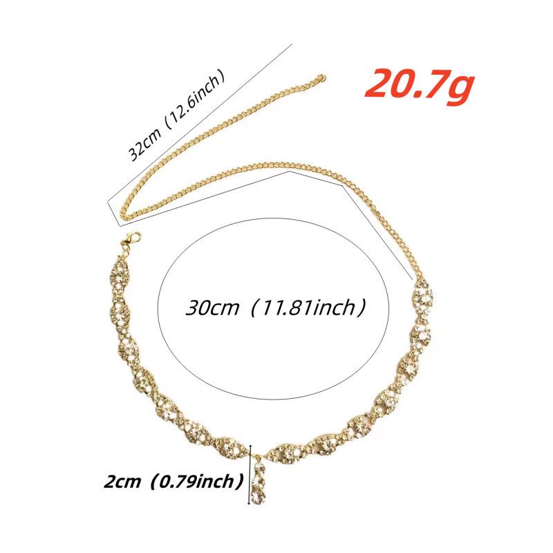 Elegant Rhinestone Bridal Forehead Chain Headband