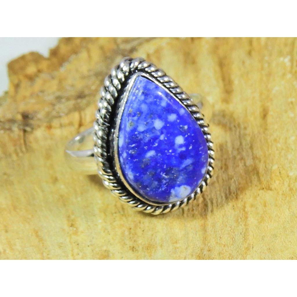 

Natural Lapis Lazuli 925 Solid Sterling Silver Ring Size US-7 PG-114