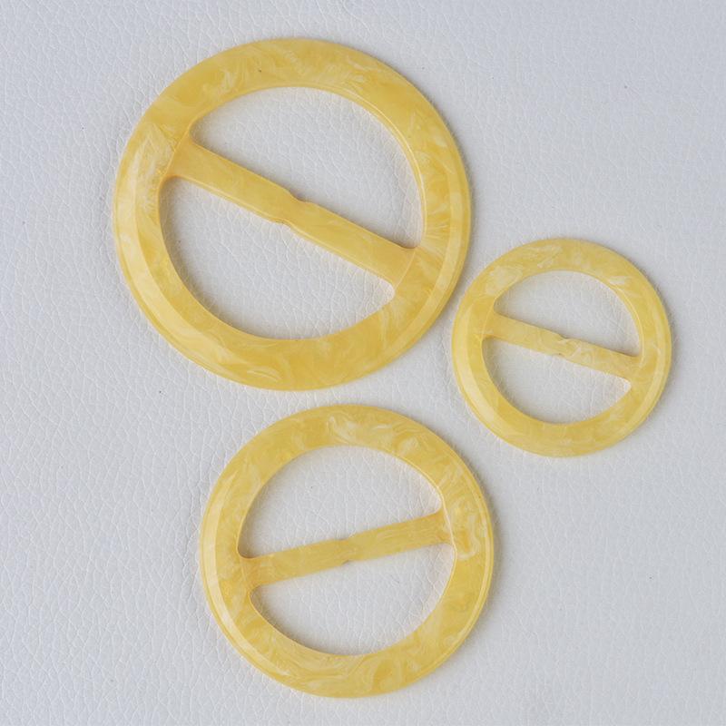 Three-speed Japanese button, resin round colored waist buckle, down trench coat accessories, silk scarf, ribbon button