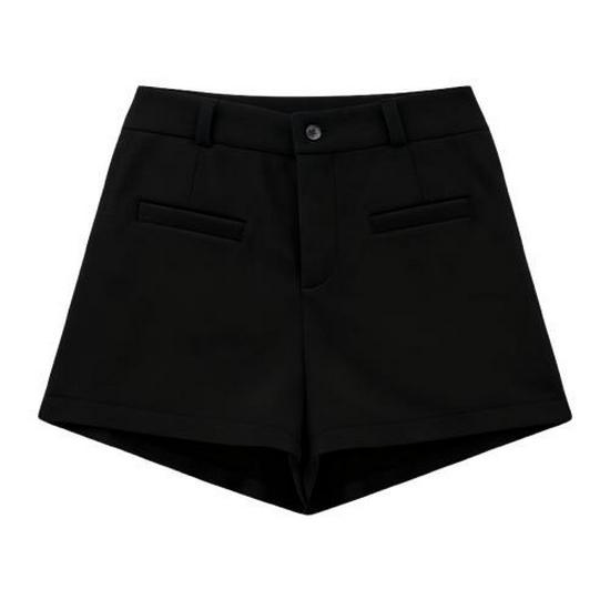 

High Waist Woolen A-Line Casual Shorts - Women s Slimming Butt-Lifting Autumn/Winter Versatile Straight Leg Design XS