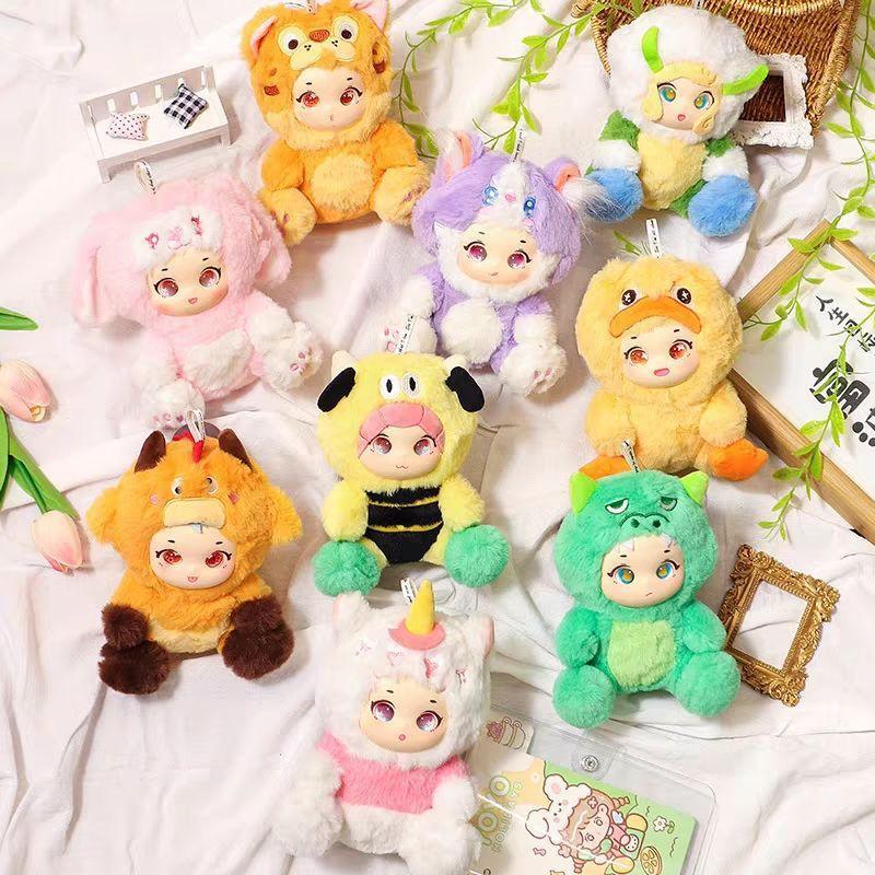 Série Fête d'Animaux Mignons Peluches Figurines Boîte Aveugle Jouets Boîte Mystère Ornements d'Animaux en Peluche