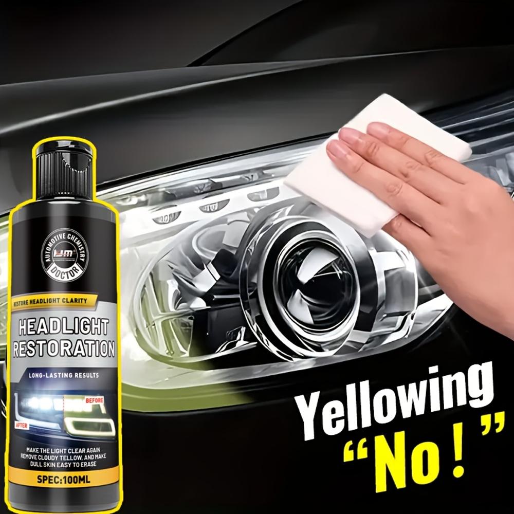 Professional Headlight Restorer – Removes Yellowing, Oxidation & Fogging – Abrasive Lens Polish for Brighter Headlights – Durabl