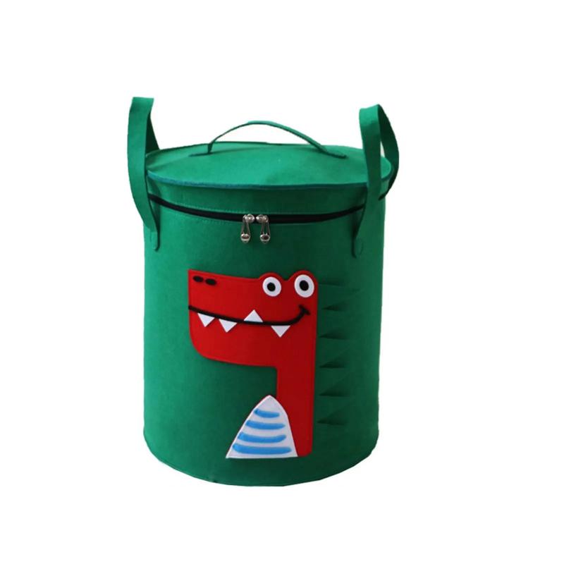 Toy Storage Bucket Large Capacity Storage Bucket with Lid Collapsible Storage Basket Cartoon Animal Storage Basket Home Supplies