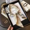 High-end Silk Scarf Lady 70*70cm Silk Square Scarf Women Soft Satin Hairband Neckerchief Tie Female Headband Foulard Bag Ribbon