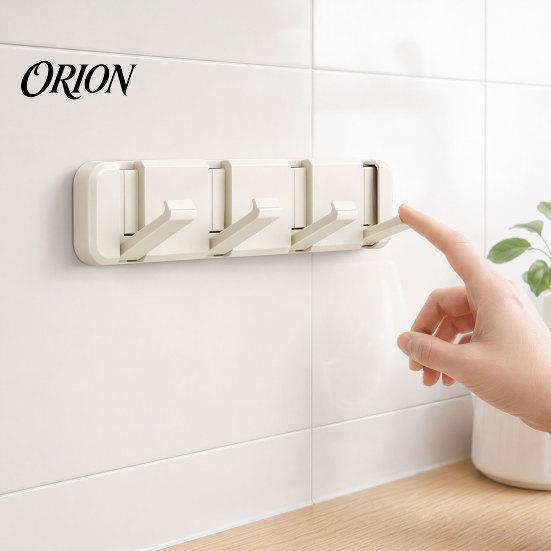 No Drill Wall Hooks Over The Door Hanger Hooks, Foldable Drilling Adhesive Coat Rack, Invisible Space Saving Organizer, for Coats Bags Towels Scarves