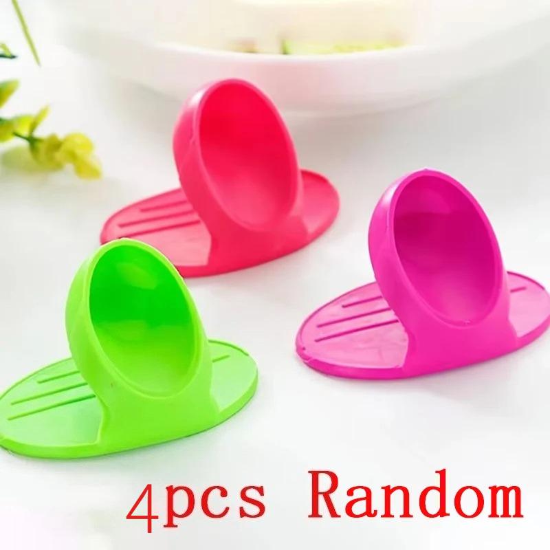 2/4PCS Silicone Insulated Finger Covers Oven Microwave Insulated Gloves High Temperature Resistant Thickened Insulated
