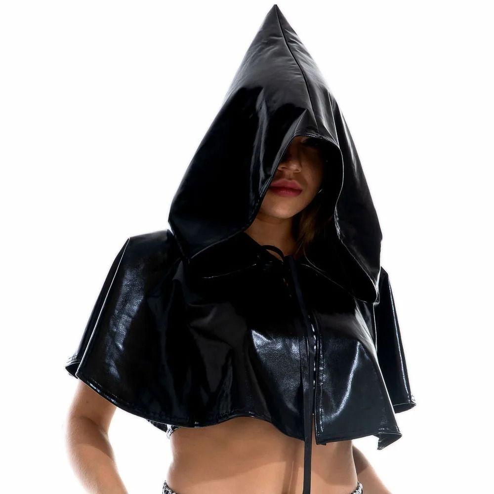 Holographic Halloween Costume Cosplay Props Hoodie Laser Metallic Cape Halloween Death Cloak Kids