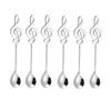 Colorful 6 Pcs Stainless Steel Tea Spoons Set Metal Music Coffee Spoon Ice Cream Candy Teaspoon Rose Gold Spoon