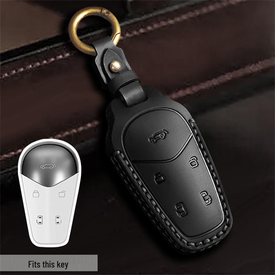 

2024 Lantu Dreamer Chasing Light PHEV/EV Чехол для ключа - Полностью кожаный корпус с пряжкой чёрный