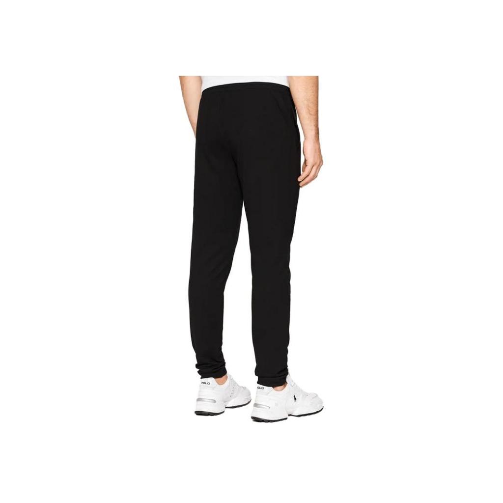 Emporio Armani Letter Print Cuffed Knit Joggers Men bottoms Black 3RPP98-PJ05Z-1200