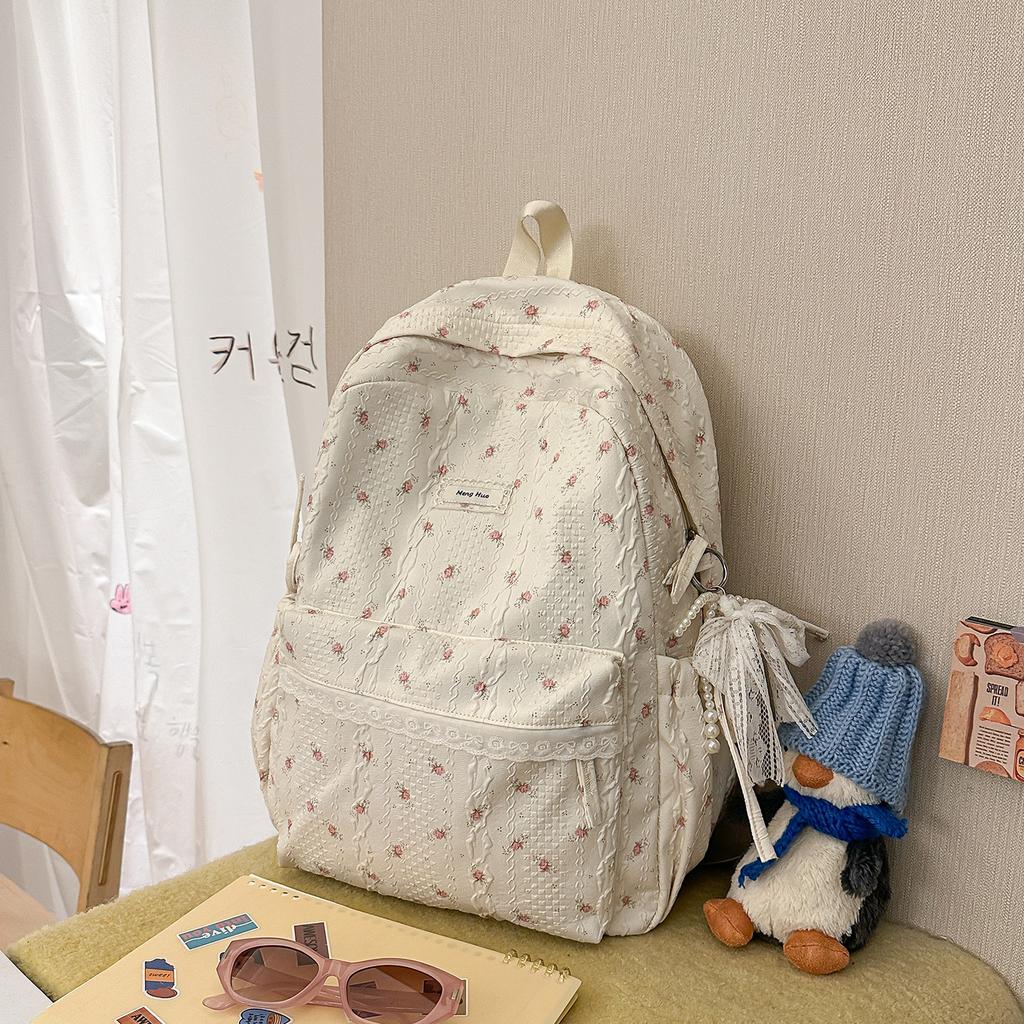 Zaino scolastico zaino floreale giapponese zaino studente femmina di nicchia leggero stile ins zaino scolastico in pizzo zaino ragazza scuola media alla moda