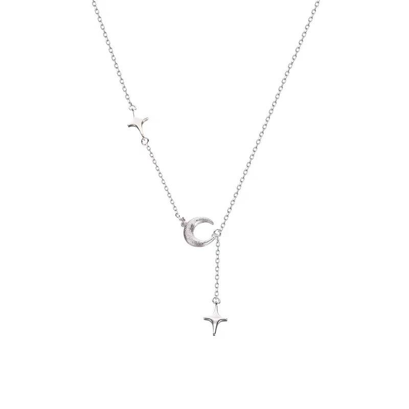 2025 New Women's Star and Moon 925 Sterling Silver Clavicle Necklace – High-End Design