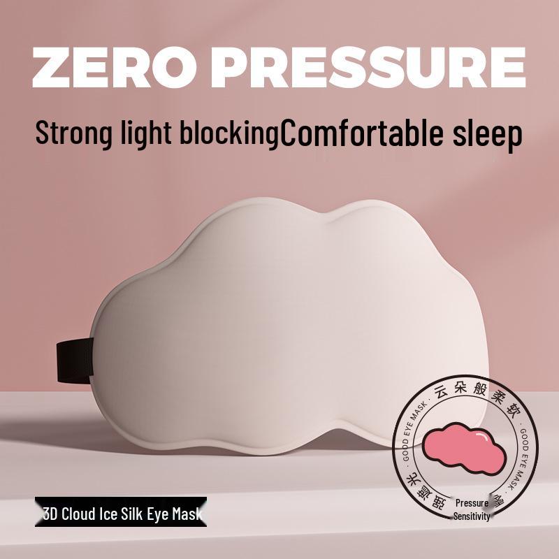 3D Cute Ice Silk Sleep Eye Mask: Soft, Light-Blocking, Non-Constricting, Hanging Ear Design for Girls and Students