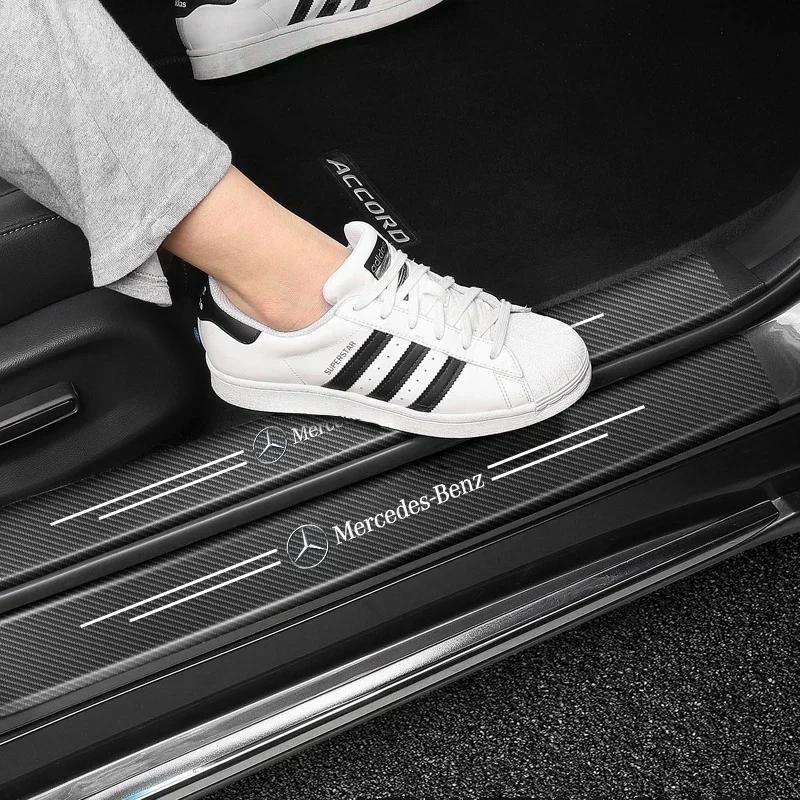 ESU5 5Pcs Car Threshold Stickers Anti Scratch Decals Protector For Mercedes Benz W206 W204 W205 W212 W213 W221 W222 W223 W251 W169
