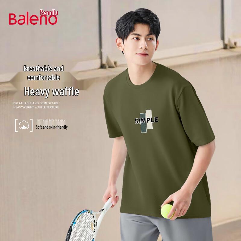Baleno Men's Waffle Knit Breathable Short-Sleeve T-Shirt