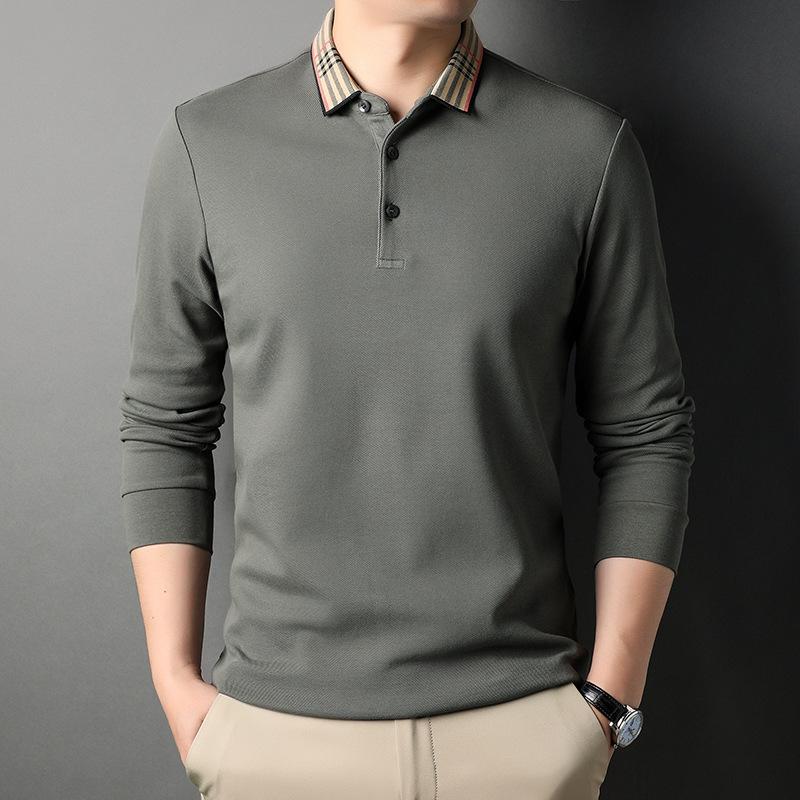 Autumn New Men's Lapel Long-sleeved Polo Shirt Men's Business Fashion Casual