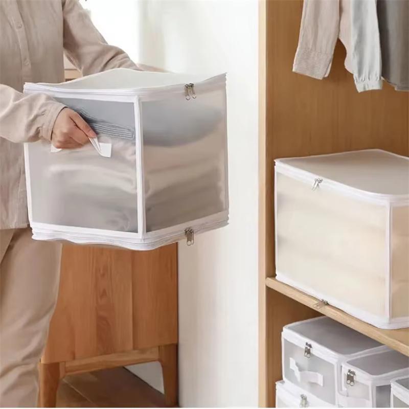 Large-capacity Transparent Storage Boxes Portable Foldable Dormitory Storage Box Household Closet Sundries Storage Box