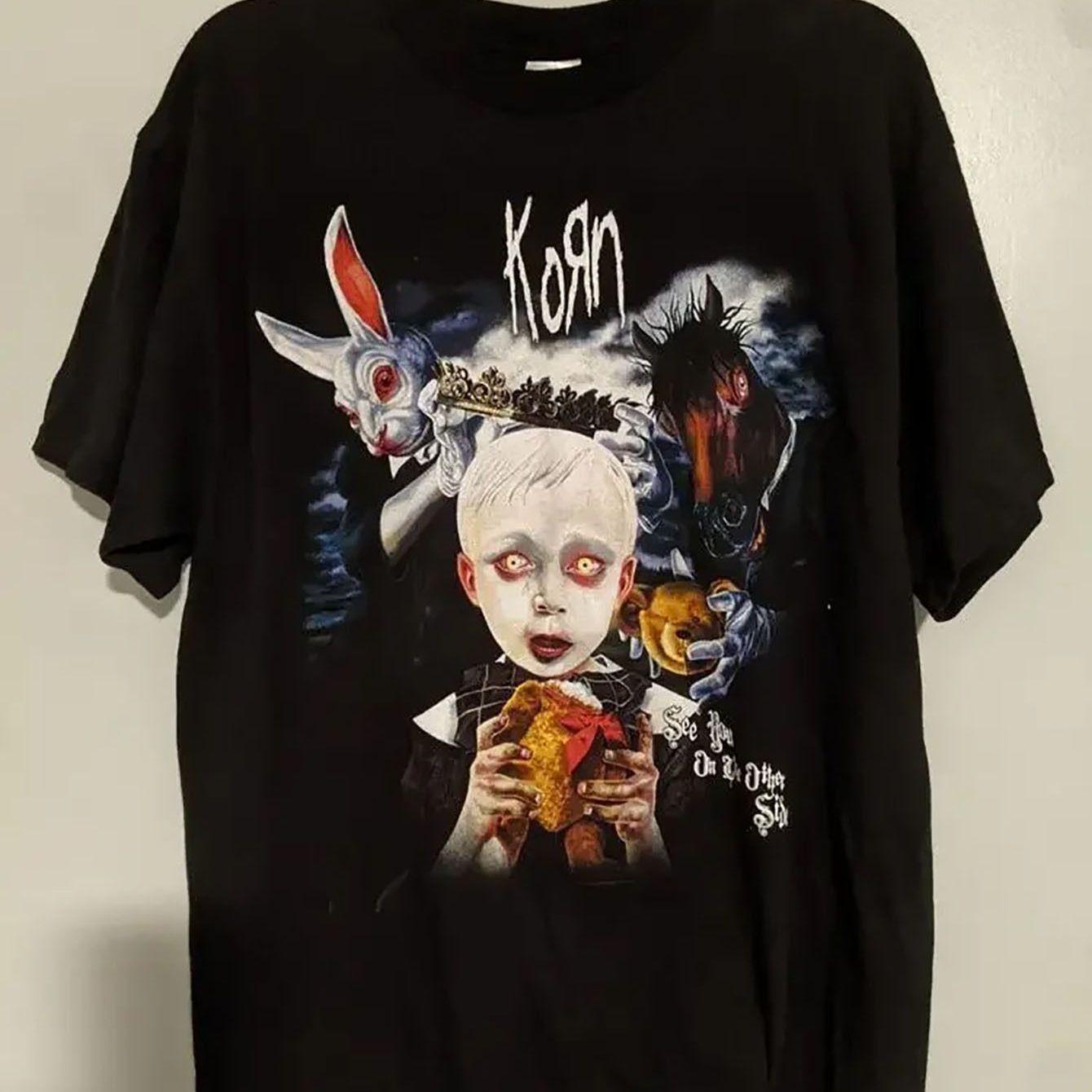 

Men s and Women s Retro Pattern T-shirt Black Short-sleeved Crew Neck T-shirt with Edge Skull and Rabbit Design for Summer M