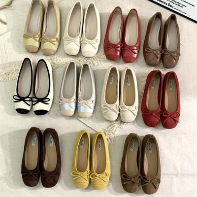Zarte Ballerina-Damenschuhe flache Schuhe Französisch Retro weiche Sohle silber neu Chinesisches Rot einzelne Schuhe Frühling kleiner duftender Wind Damenschuhe