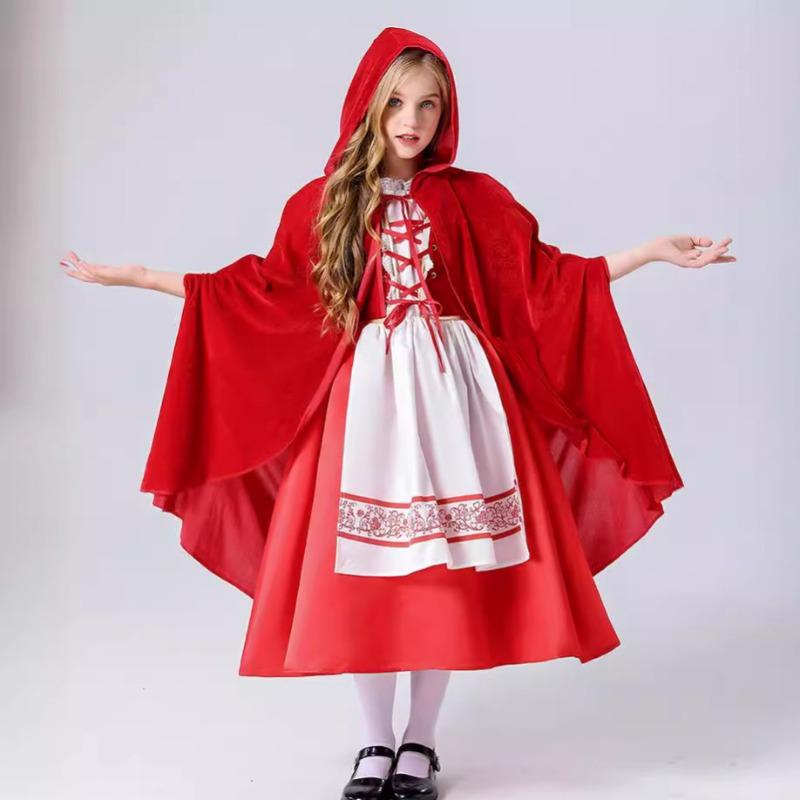 New Halloween Children's Little Red Riding Hood Party Nightclub Dance Queen Christmas Dress