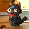 Black Floral Cat Building Blocks Educational STEM Toy for Girls Creative Bricks Model Gift