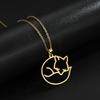 Fox Animal Pendant Necklace Stainless Steel Choker Chain Necklaces Summer Jewelry Best Wishes for Women