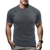 Men Solid Waffle Crew Neck Short Sleeve Loose Casual T Shirt